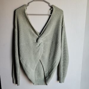 Love Tree Sage Mint V-Neck Sweater